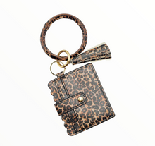 Load image into Gallery viewer, Animal Print Key Ring Tassel Bangle Wallet
