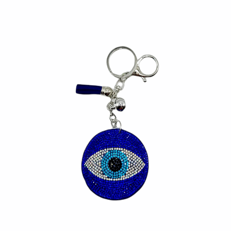 Evil Eye Plush Rhinestone Keychain