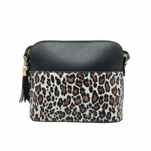 Load image into Gallery viewer, Crossbody Shoulder Black/Leopard Tassel Bag
