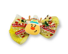 Load image into Gallery viewer, Gold Metallic Christmas Hair Bow

