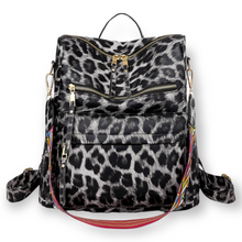 Load image into Gallery viewer, Convertible Leopard Print Backpack
