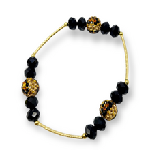Load image into Gallery viewer, Leopard Print Rhinestone Beaded Bracelet
