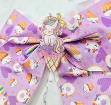 Load image into Gallery viewer, Oversize Unicorn Cupcake Hair Bow
