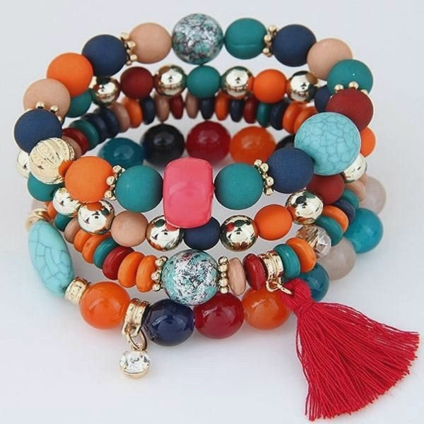 Layered Beaded Bracelet Set